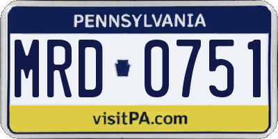 PA license plate MRD0751