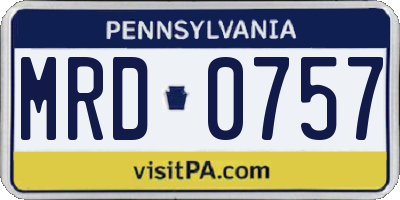 PA license plate MRD0757