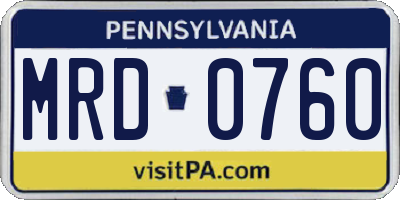 PA license plate MRD0760