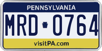 PA license plate MRD0764