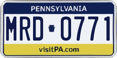 PA license plate MRD0771