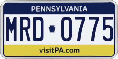 PA license plate MRD0775