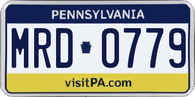 PA license plate MRD0779