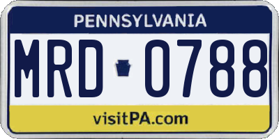 PA license plate MRD0788