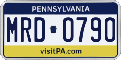 PA license plate MRD0790