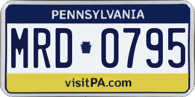 PA license plate MRD0795