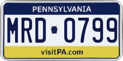 PA license plate MRD0799