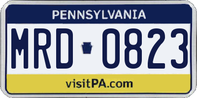 PA license plate MRD0823