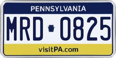 PA license plate MRD0825