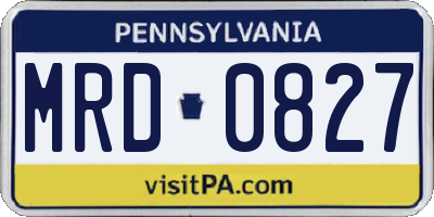 PA license plate MRD0827