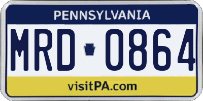 PA license plate MRD0864