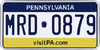PA license plate MRD0879