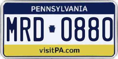 PA license plate MRD0880