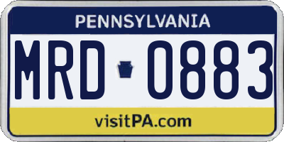 PA license plate MRD0883