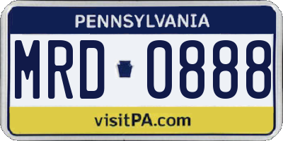 PA license plate MRD0888