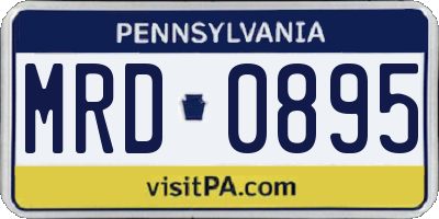 PA license plate MRD0895
