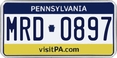 PA license plate MRD0897