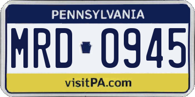 PA license plate MRD0945