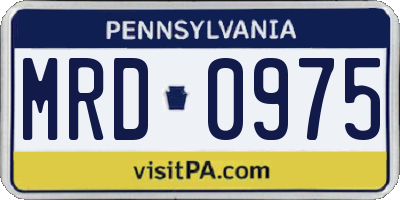 PA license plate MRD0975