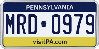 PA license plate MRD0979