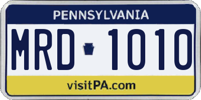 PA license plate MRD1010