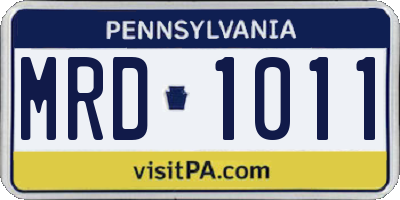PA license plate MRD1011