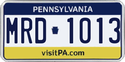 PA license plate MRD1013