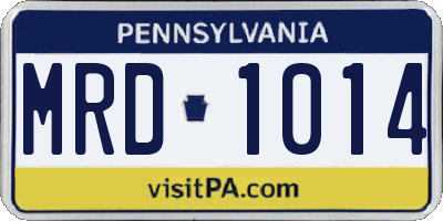 PA license plate MRD1014