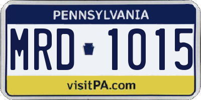 PA license plate MRD1015