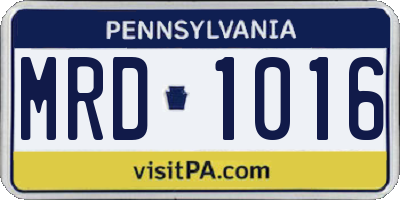 PA license plate MRD1016