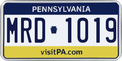 PA license plate MRD1019