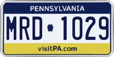 PA license plate MRD1029