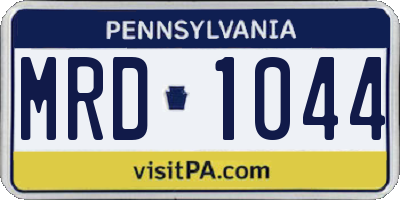 PA license plate MRD1044