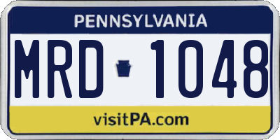 PA license plate MRD1048