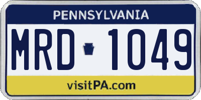 PA license plate MRD1049