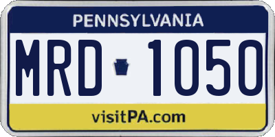 PA license plate MRD1050
