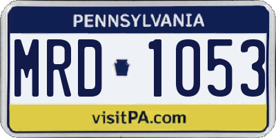 PA license plate MRD1053