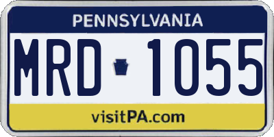 PA license plate MRD1055