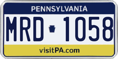 PA license plate MRD1058