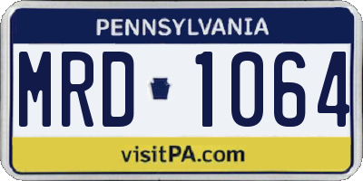 PA license plate MRD1064