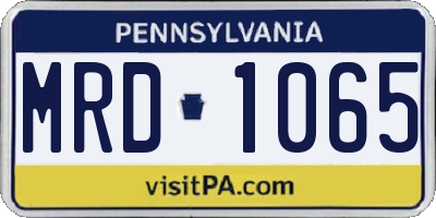 PA license plate MRD1065