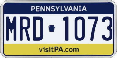 PA license plate MRD1073