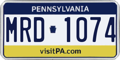 PA license plate MRD1074