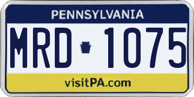 PA license plate MRD1075