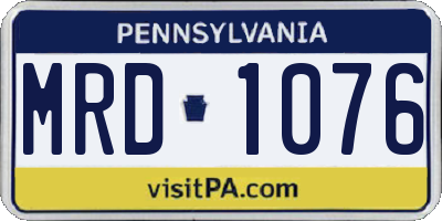 PA license plate MRD1076