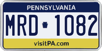 PA license plate MRD1082
