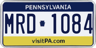 PA license plate MRD1084