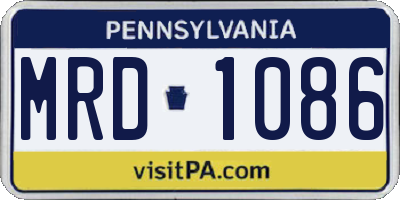 PA license plate MRD1086