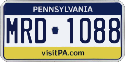 PA license plate MRD1088