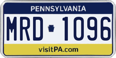 PA license plate MRD1096